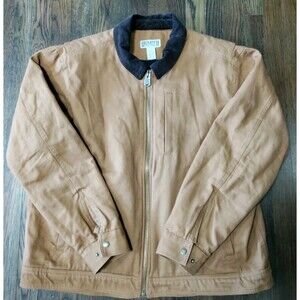 Duluth Trading Co Vintage Heavy Cotton Canvas Flannel Lined Jacket Men's XL Tan